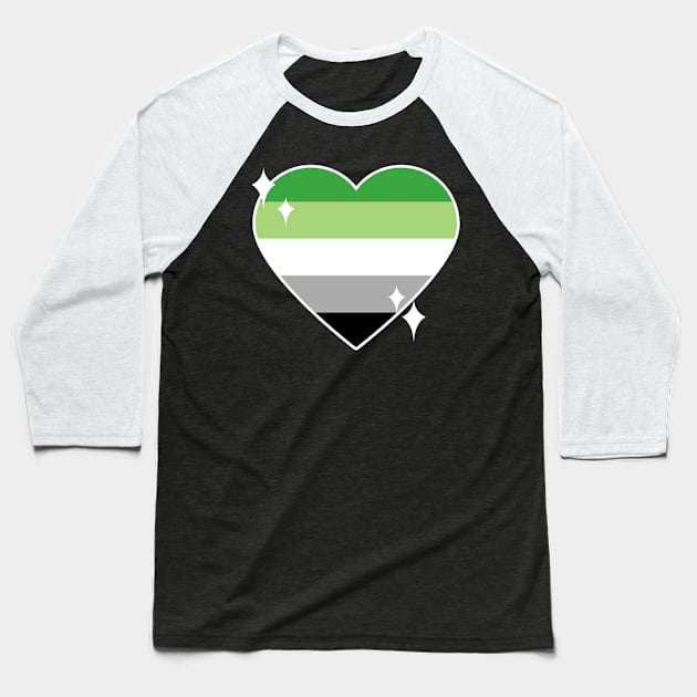 Kawaii Pride Collection - Aromantic Baseball T-Shirt by rewordedstudios